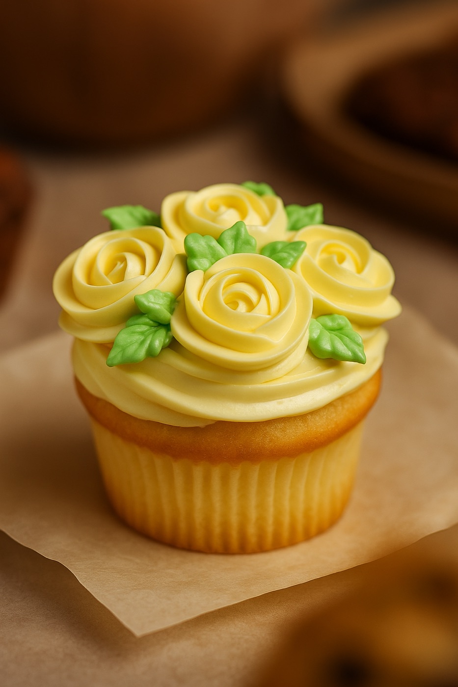 Dessert finished with buttercream roses