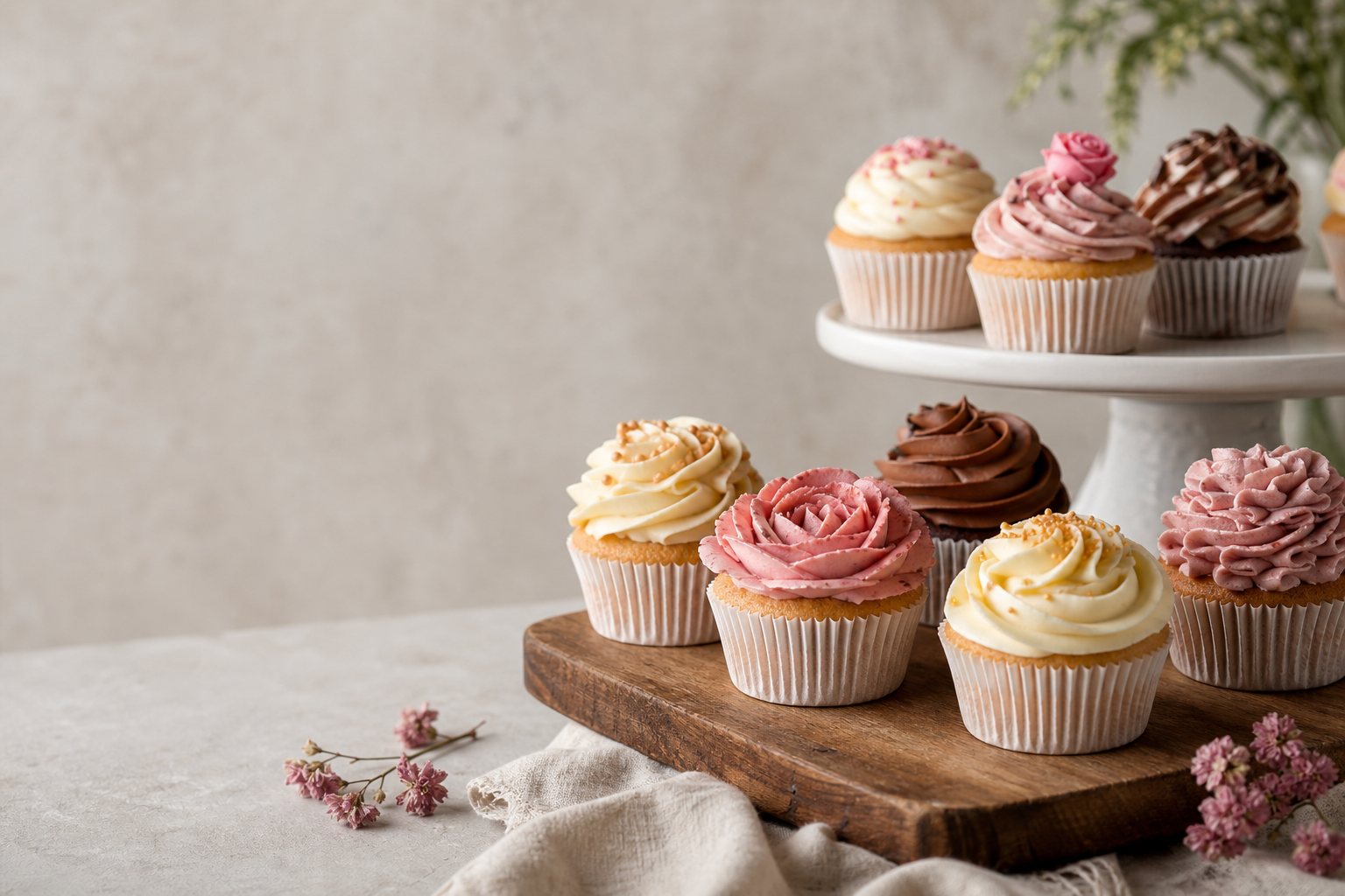Swirled buttercream cupcakes