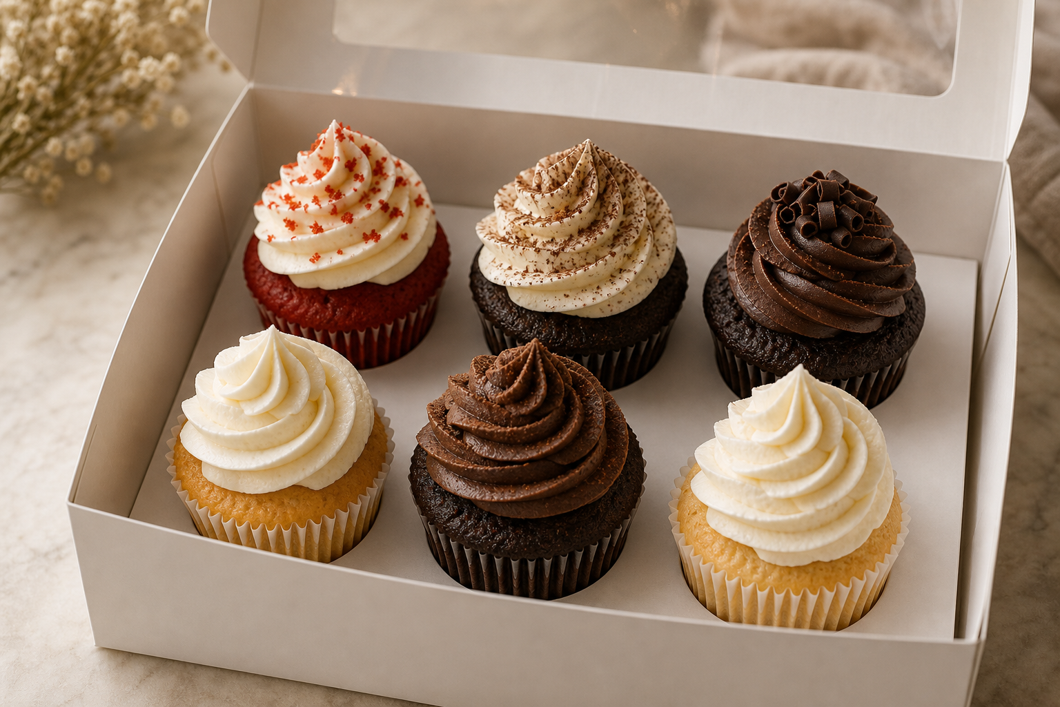Gâteaux d'Amour cupcake gift box with window