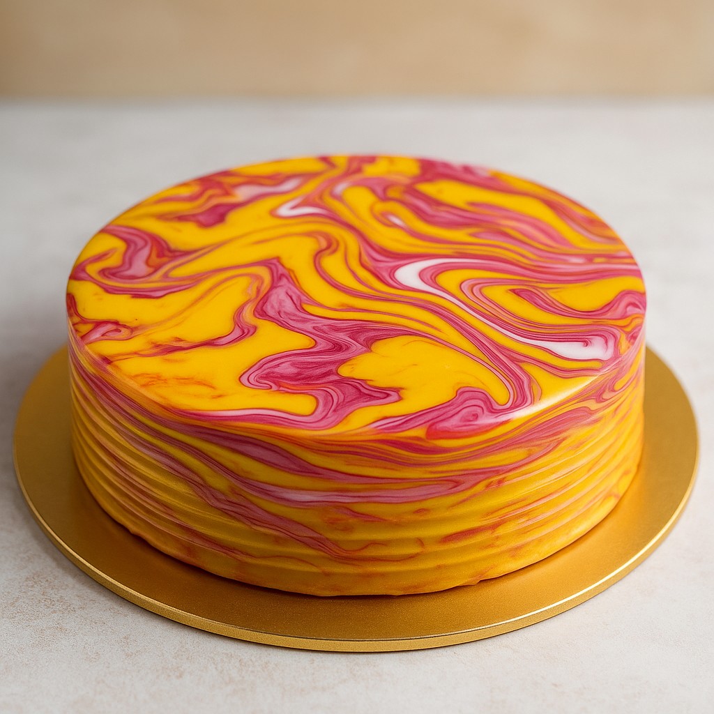 Marble mirror-glaze celebration cake